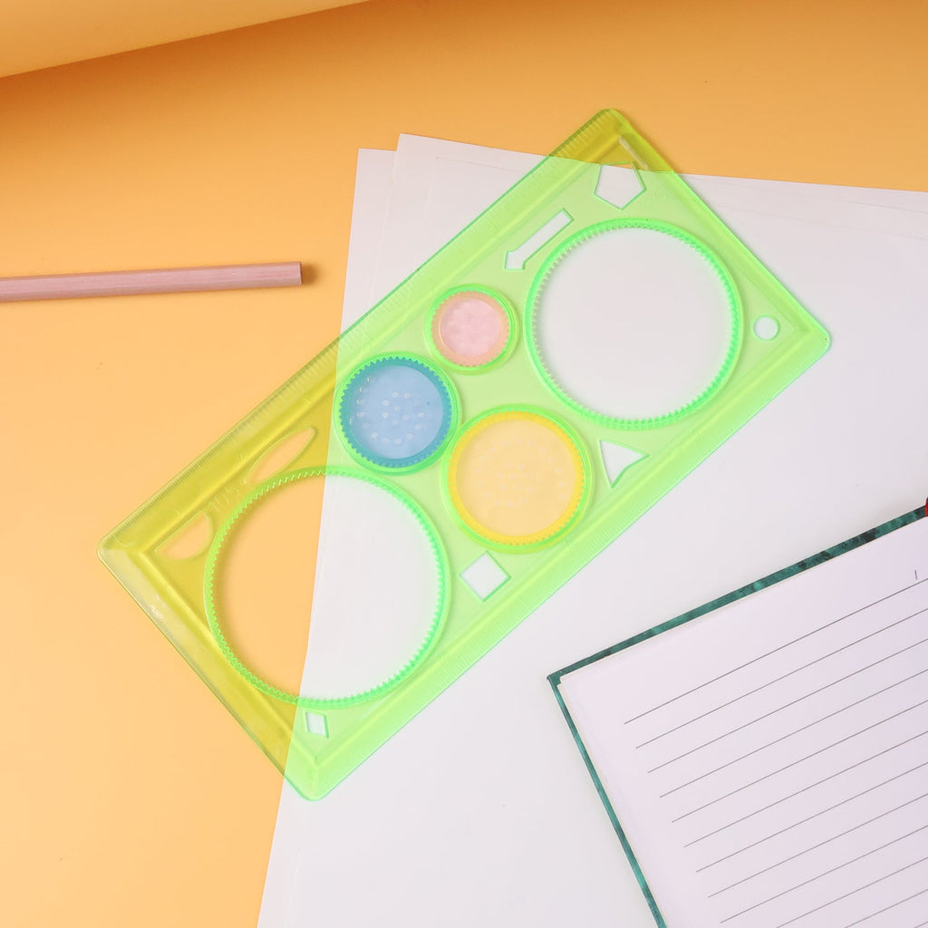 Geometry design kit showcasing stencil set for spiral and shape drawing