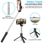 Selfie stick tripod combo setup providing hands-free use for videos