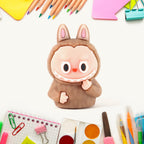 Child using cartoon pencil sharpener inside eraser for school