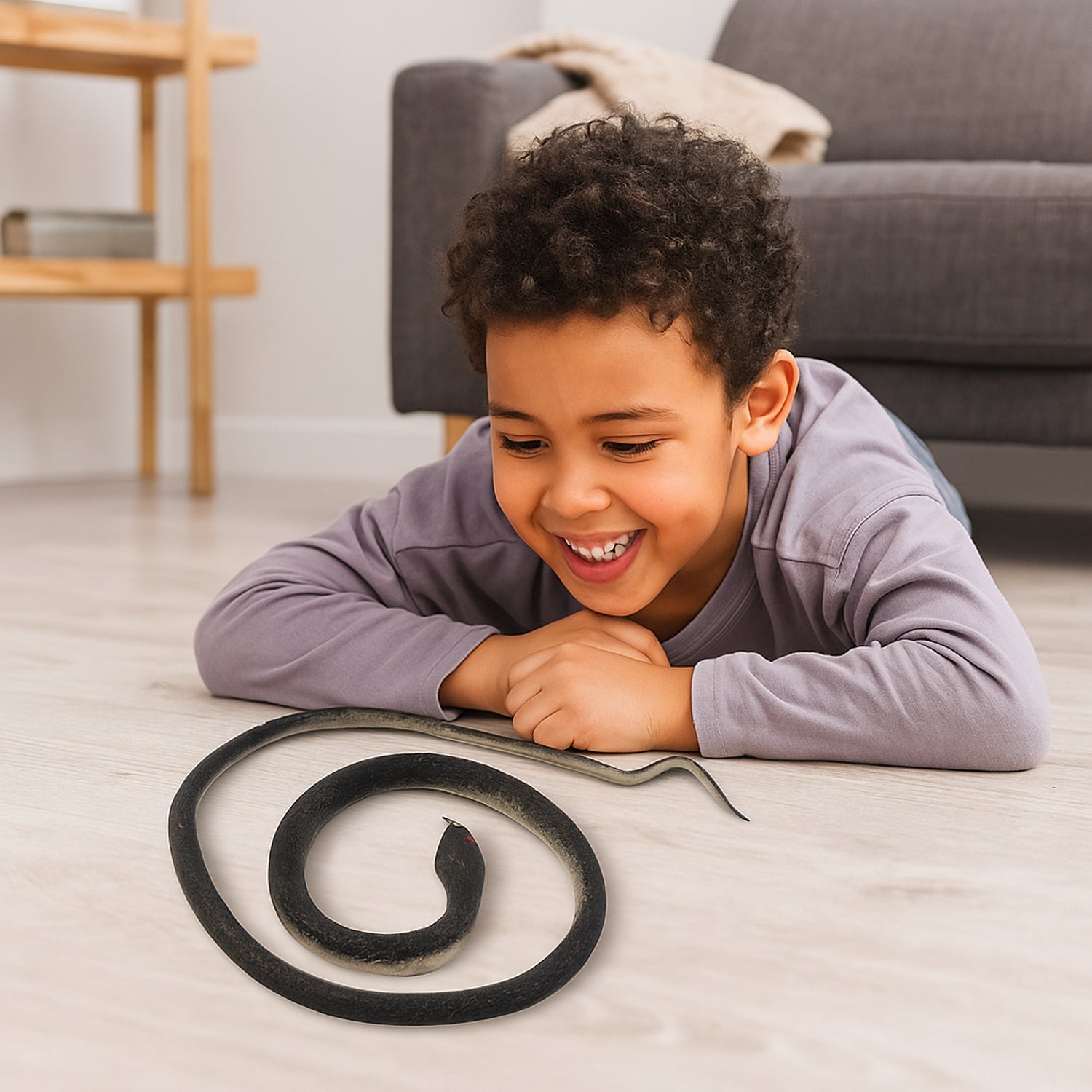 Fake snake prank toy with realistic texture and color pattern
