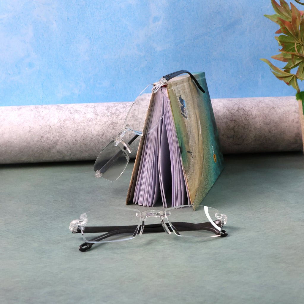 Minimalist rimless reading glasses designed for comfort and clear vision
