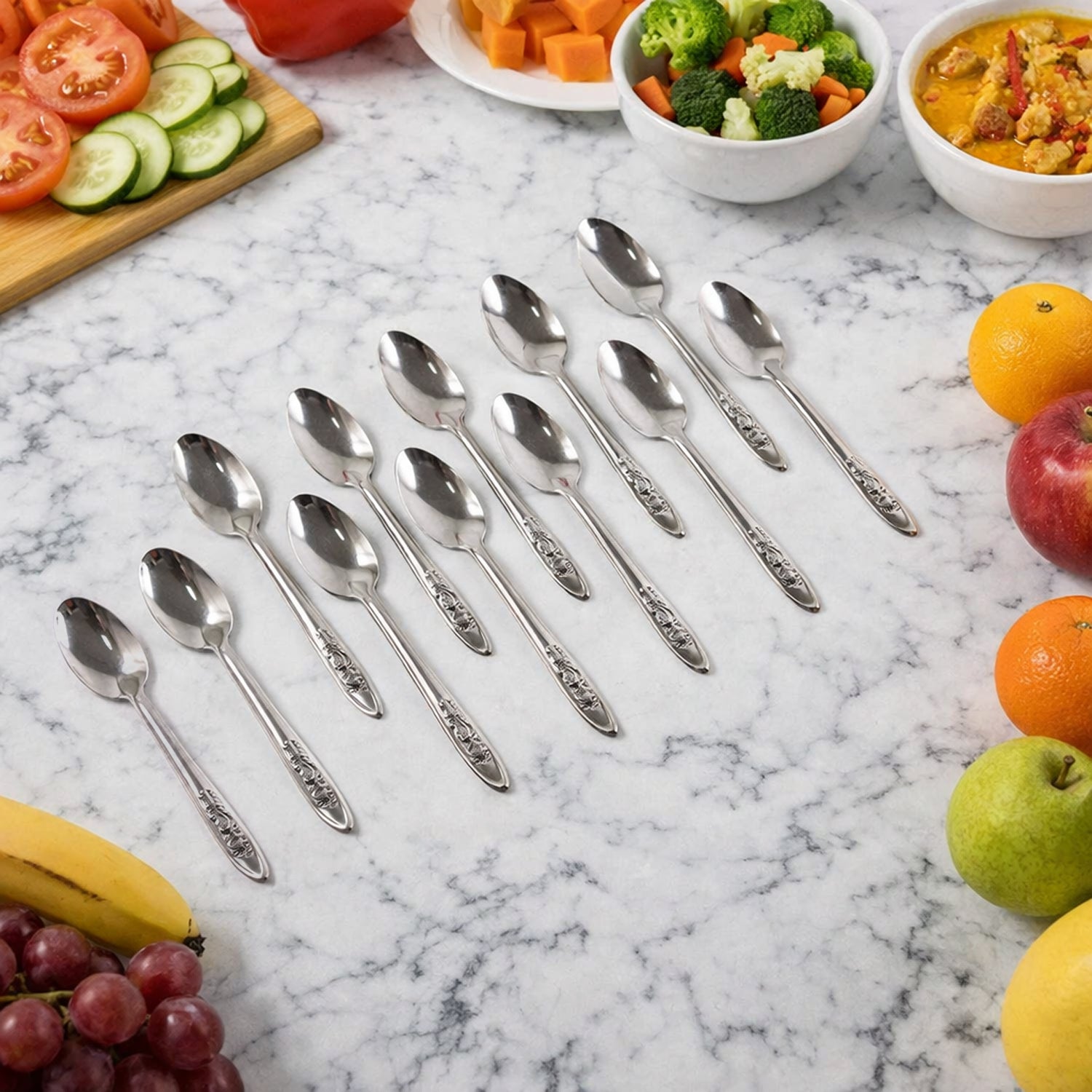Premium stainless steel table spoons set with mirror finish