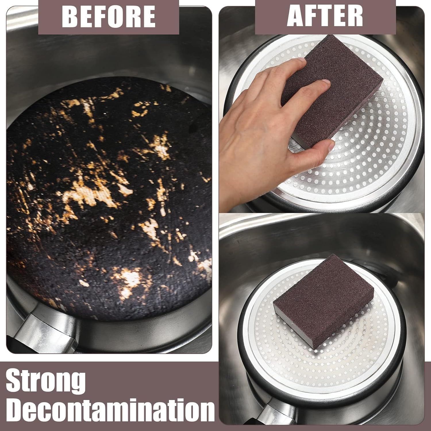 Compact 7x7 cm kitchen cleaning sponge scrub block for stain removal