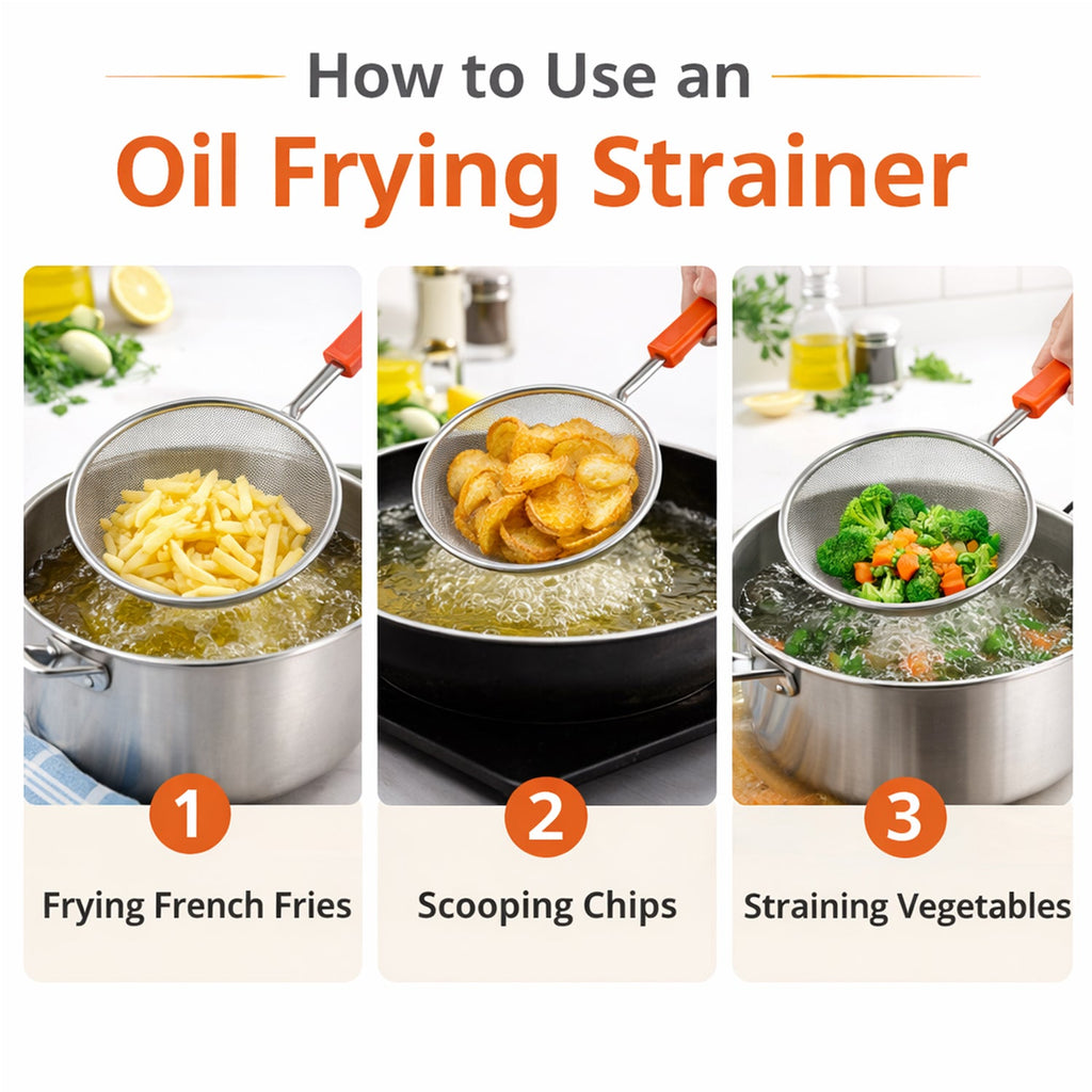 Fine mesh food strainer suitable for various kitchen tasks