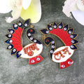 Two-piece Peacock Wall Hanging Set featuring Shubh Labh for festive decor