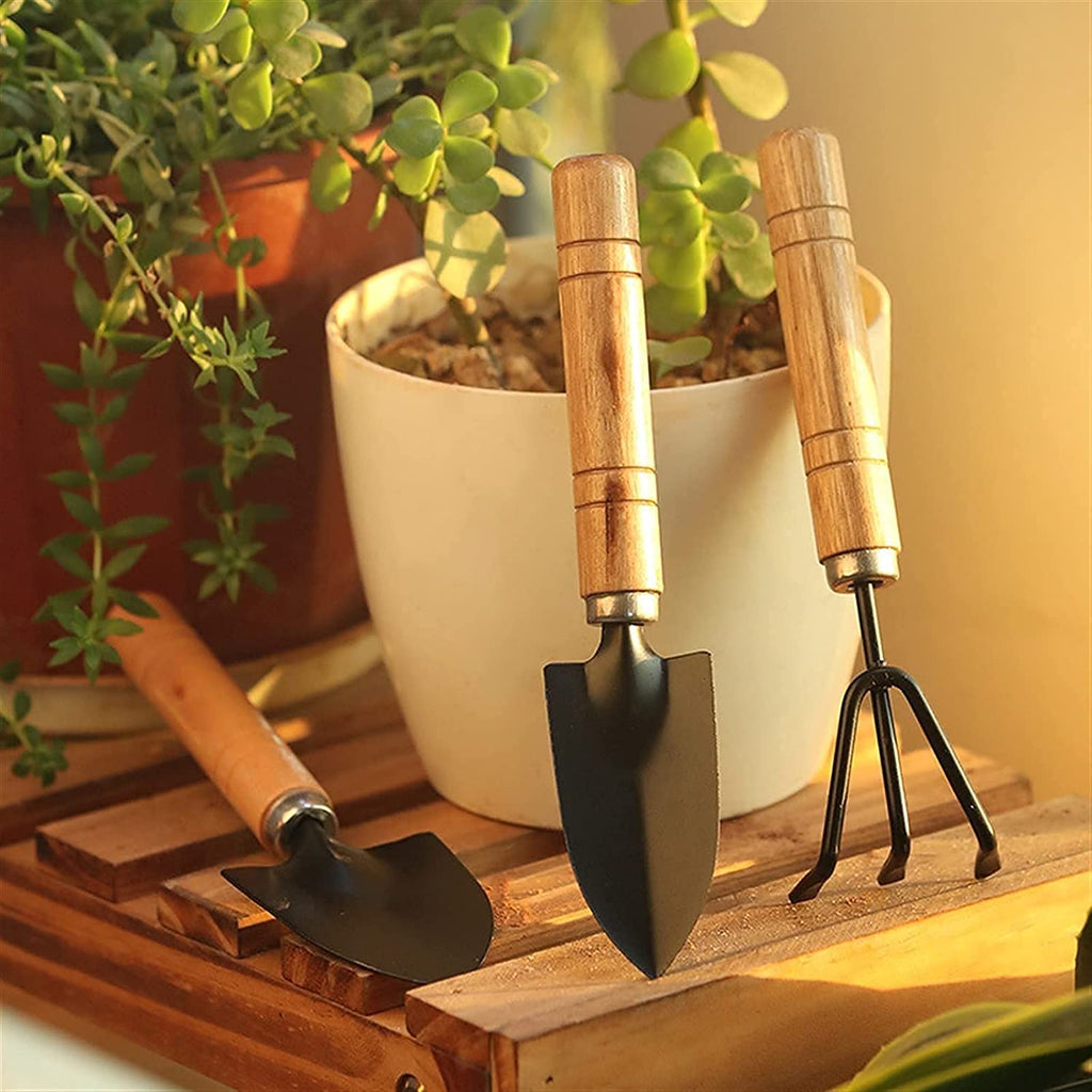 Wooden handle garden trowel perfect for planting and soil work
