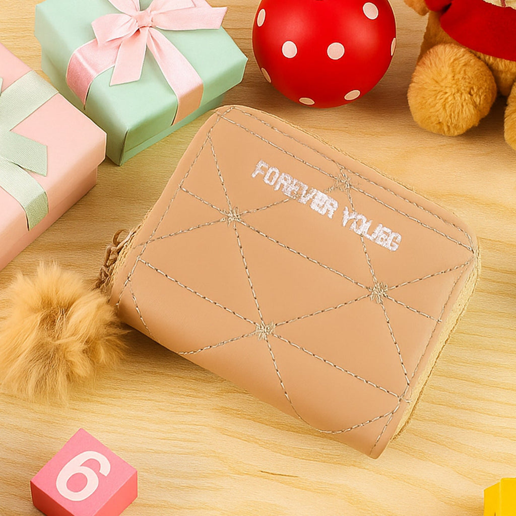 Mini purse style kids wallet with lightweight design and fun zipper charm