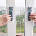 Push pull helper door handle installed on window slider with ergonomic grip