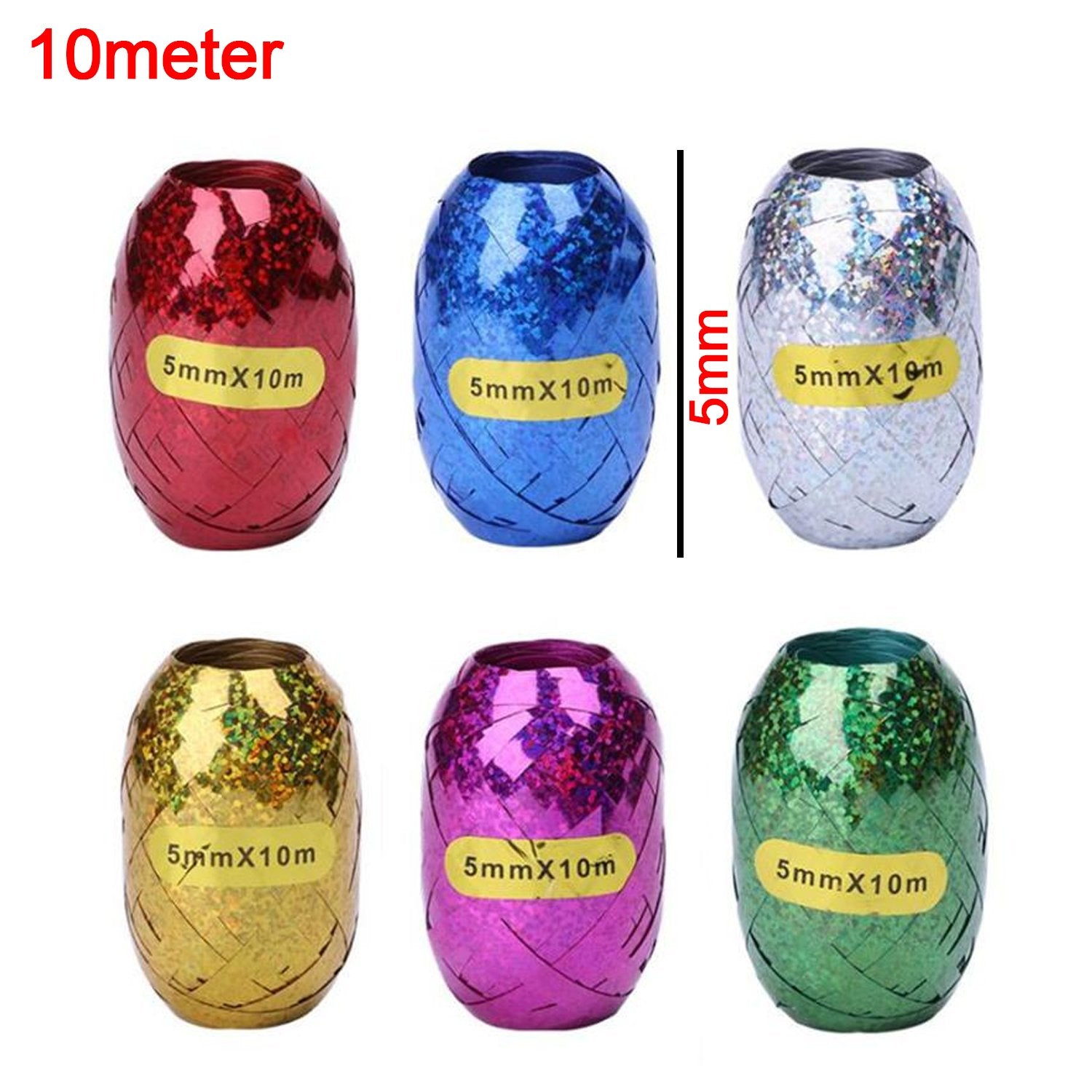 Colorful curling ribbons arranged with a gift box, ideal for festive occasions.
