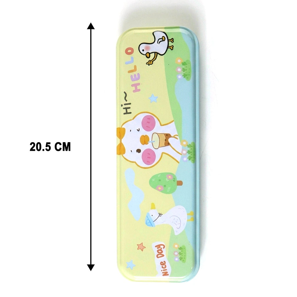Educational geometry box set with cartoon design and school supplies