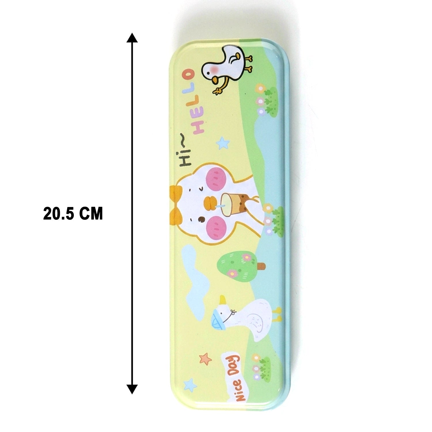 Educational geometry box set with cartoon design and school supplies