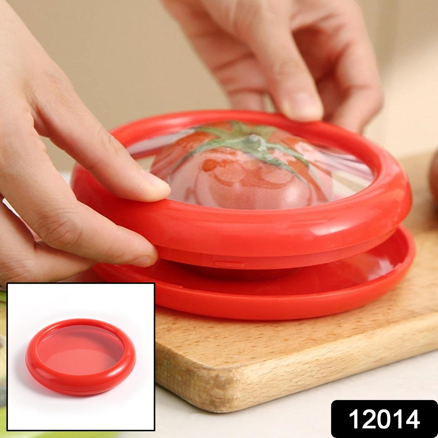 Side view of the Organivo Fruit & Vegetable Container, highlighting its transparent body for easy content viewing.