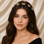 Designer gold embellished headband for women