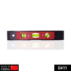 Side view of the portable spirit level showing its compact design.