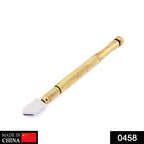 Durable gold metal glass cutter with carbide wheel for extended life.