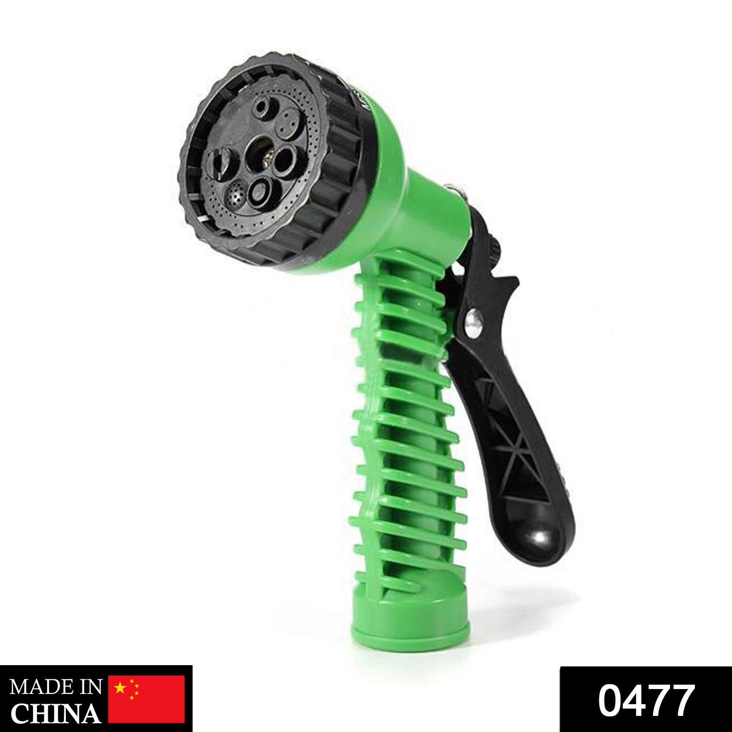 Complete garden hose nozzle set with spray gun, connectors, and tap adapter.