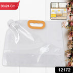Clear airtight storage bag 30x24cm with screw-on cap for food freshness