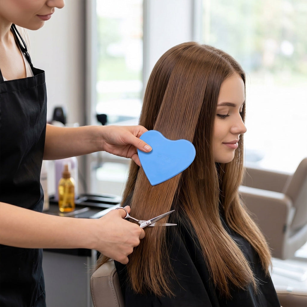 Haircut stencil templates laid out on surface for styling guidance