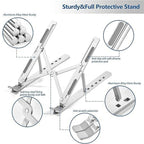 Compact foldable laptop stand neatly collapsed for travel