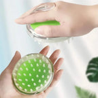 Detailed view of the flexible tips of the silicone scalp massager.