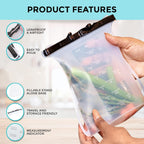 The flexible silicone material of the Reusable Food Storage Bag being stretched, demonstrating its durability.