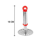 Ganesh food-grade stainless steel masher with an insulated handle.