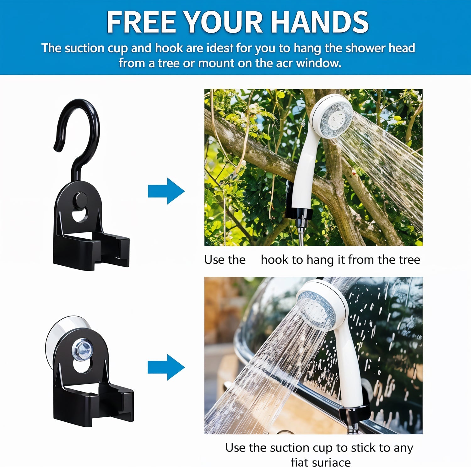 USB cable for recharging portable outdoor shower pump