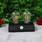 Side view of the energy-efficient Solar LED Lamp with solar panel.