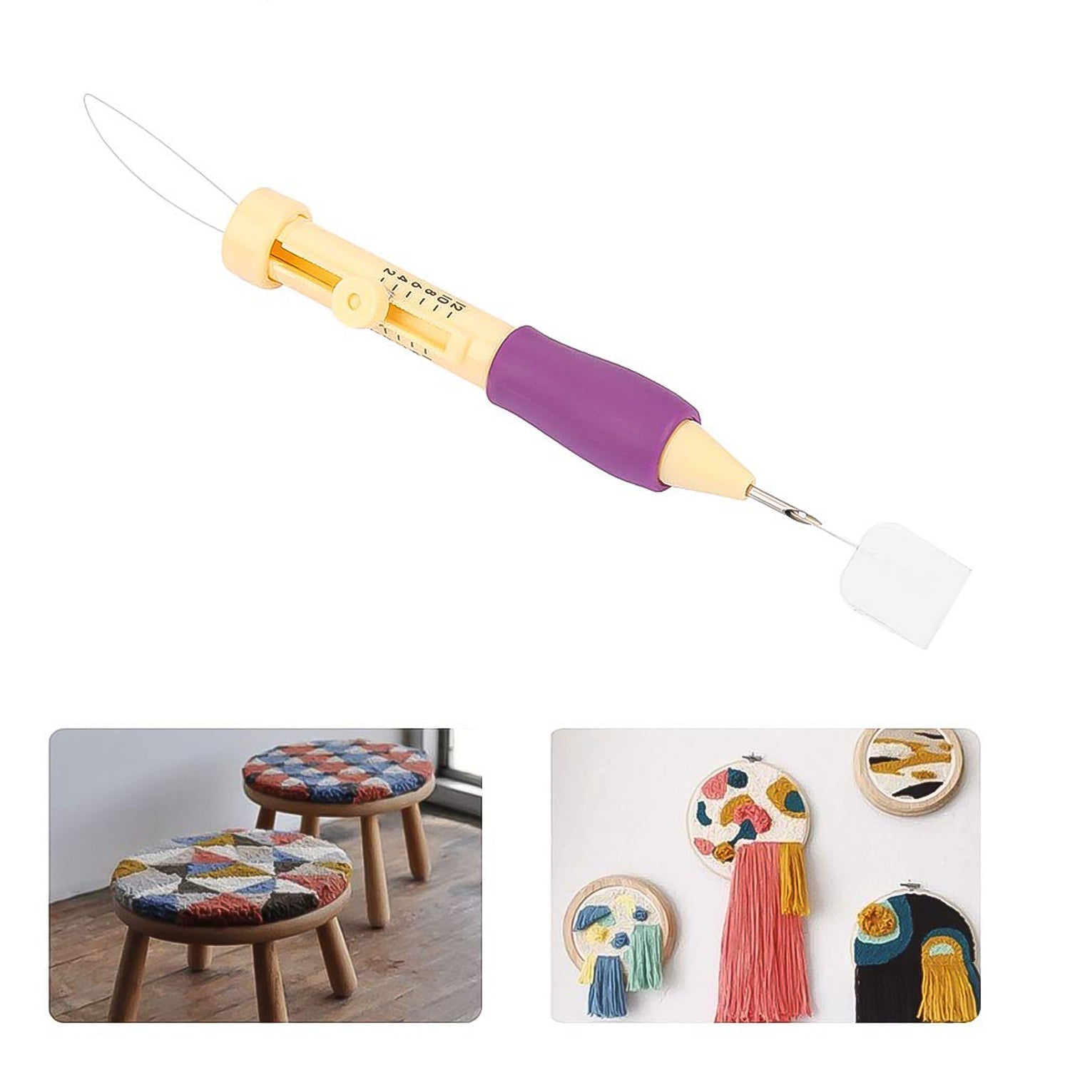 Close-up of the Punch Needle Set, highlighting its durable plastic and metal construction.