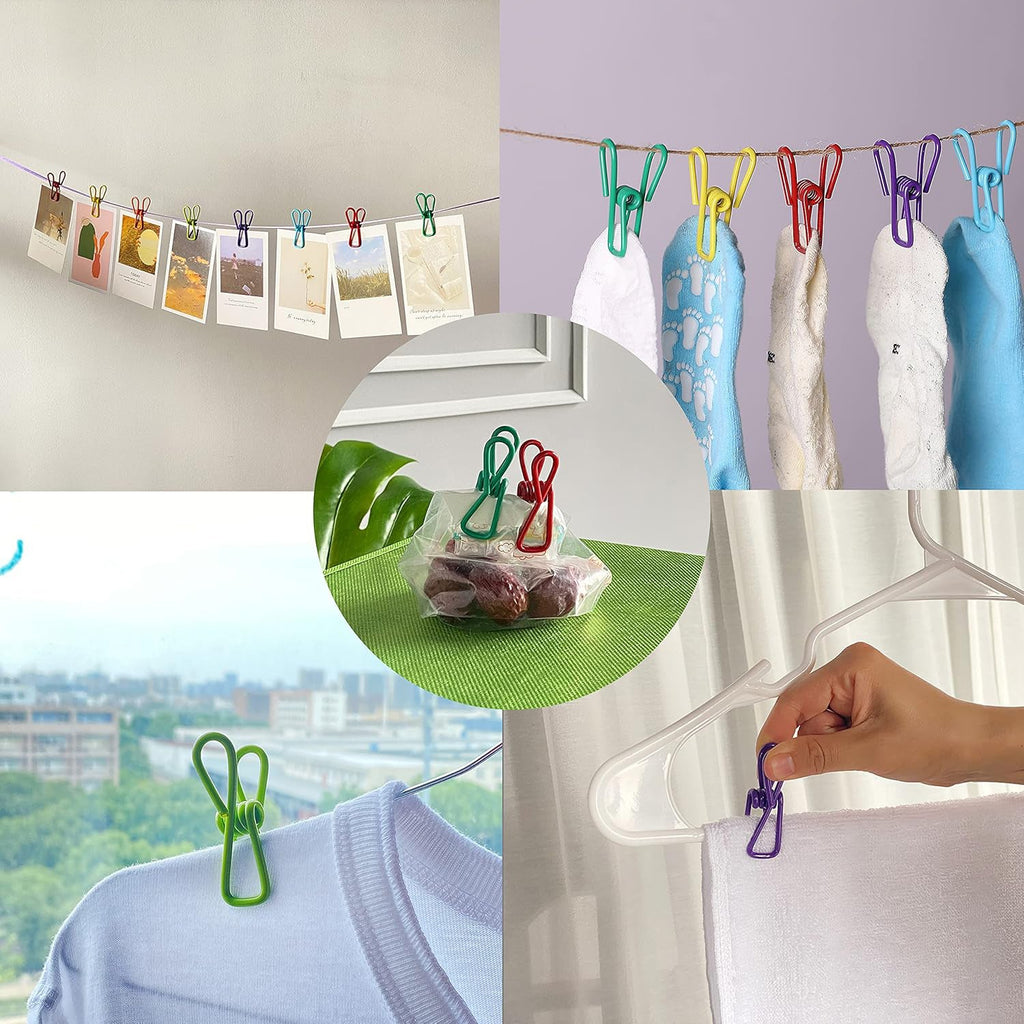 Metal clothes pins clips set with included cotton storage bag