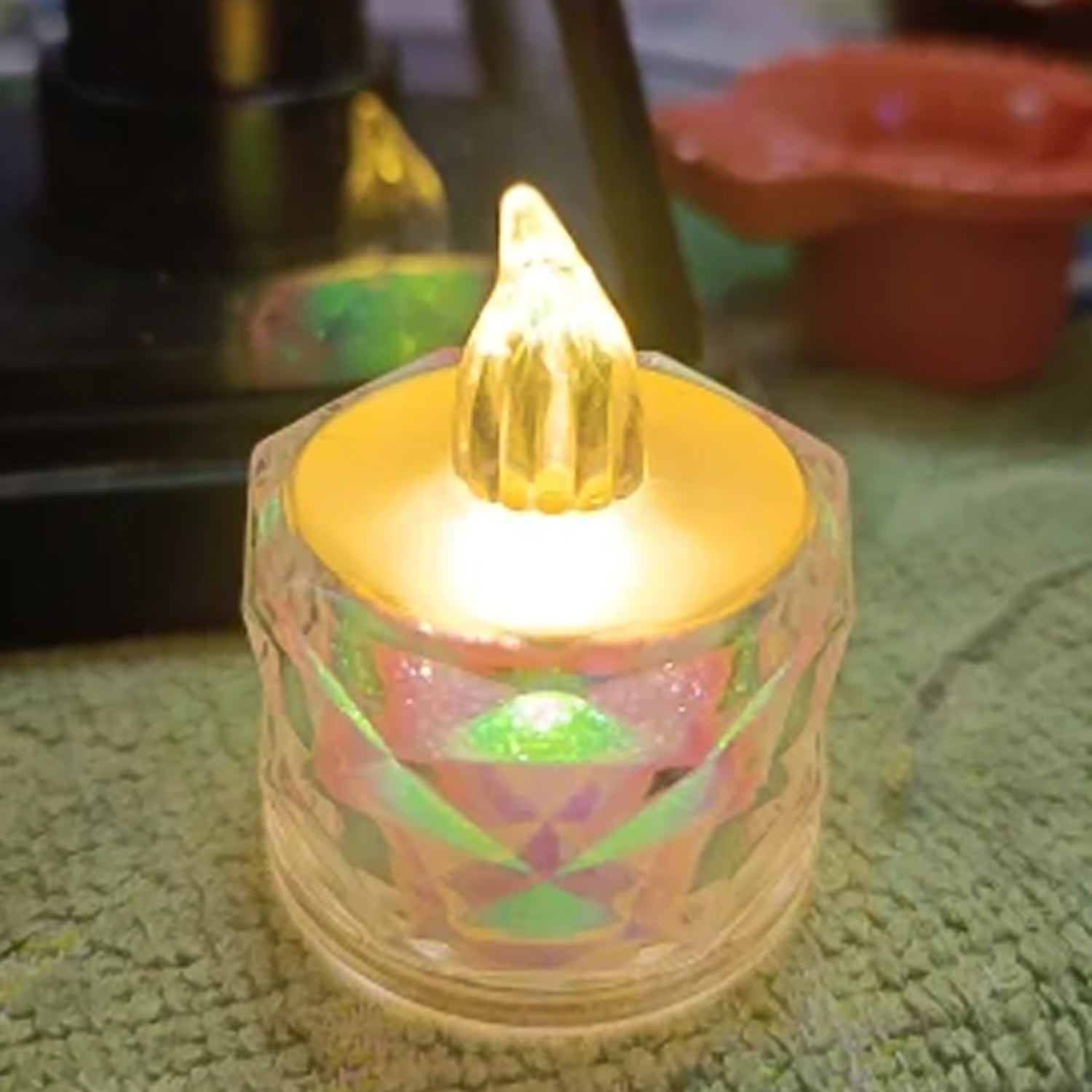 Multiple LED tealight candles arranged for a beautiful, flameless lighting display.