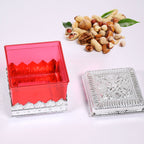 Close-up of the Ruby dry fruit storage container, highlighting its clear, BPA-free plastic.