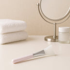 Flat silicone brush designed for applying facial masks smoothly