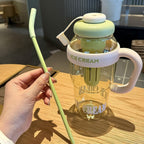 Transparent ice cream themed water jug with strap and fruit infusion feature