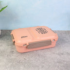 Compact lunch box with stainless steel inner and plastic outer body