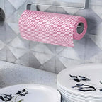 Close-up showing textured surface of kitchen cleaning cloth roll