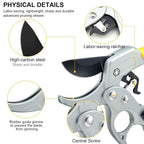 Ergonomic anti-slip cushioned handle on pruning shears for comfortable garden use