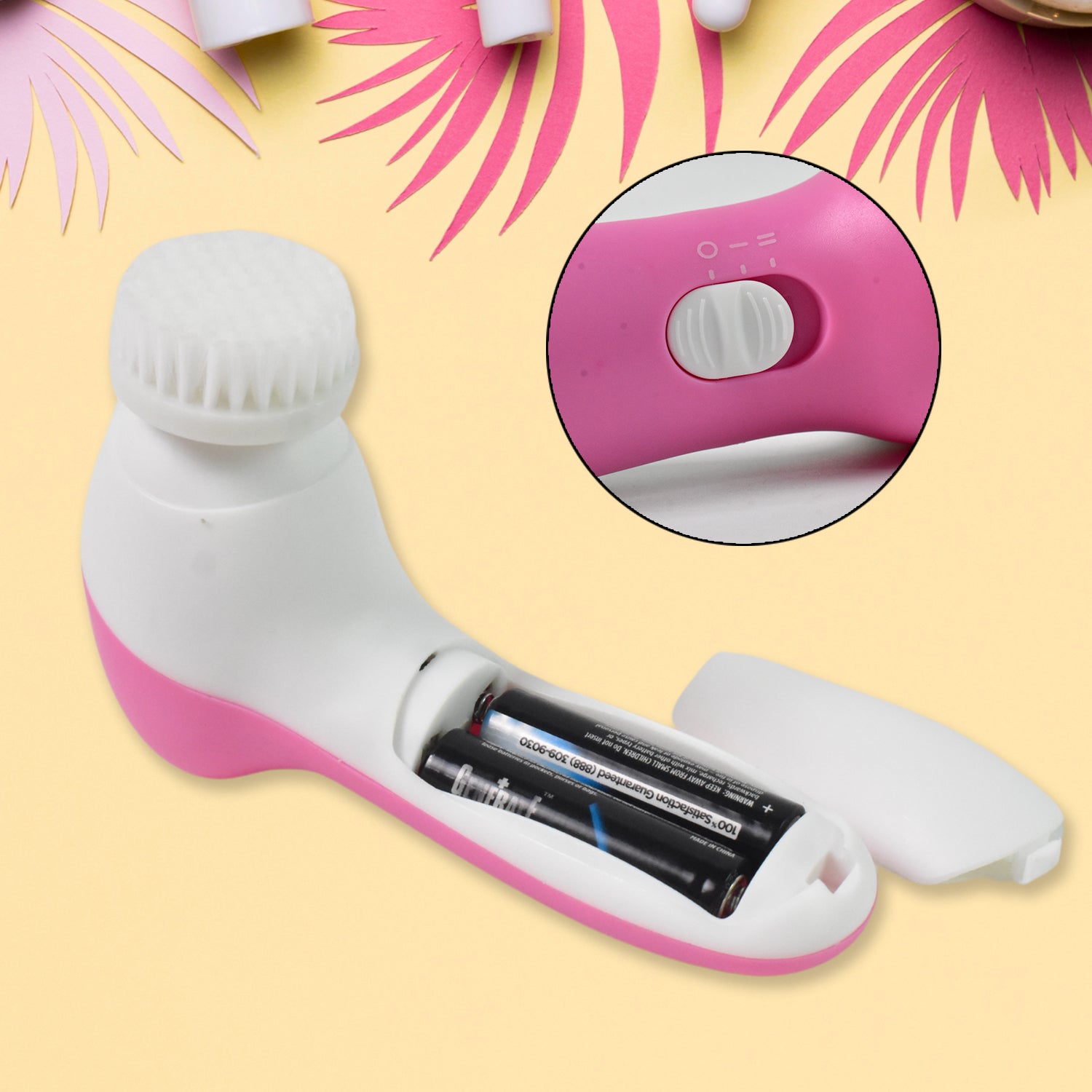 Compact and portable facial beauty brush, perfect for travel.