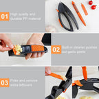The ergonomic handle of the ToolMate Pro garlic crusher, designed for comfortable use.