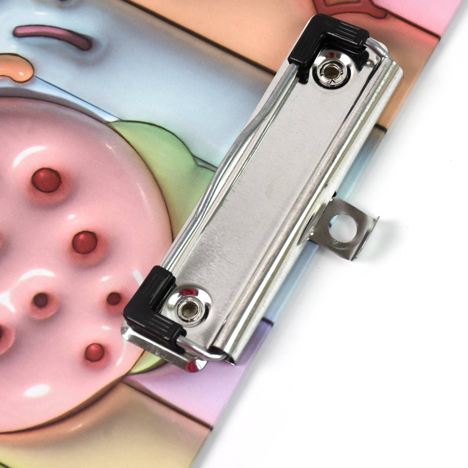 Wooden clipboard securely holding a stack of papers with its robust metal clip.