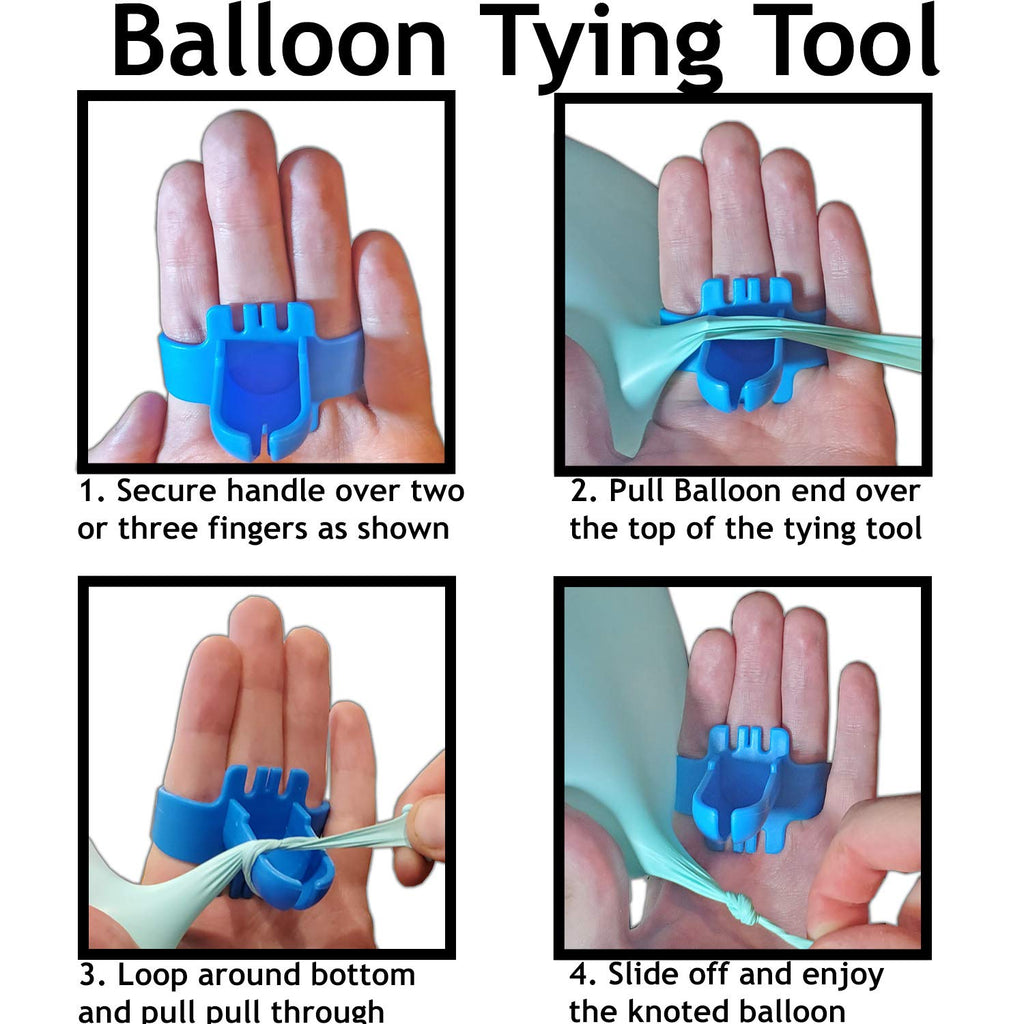 Essential balloon accessory, the tying tool, makes event preparations smoother and faster.