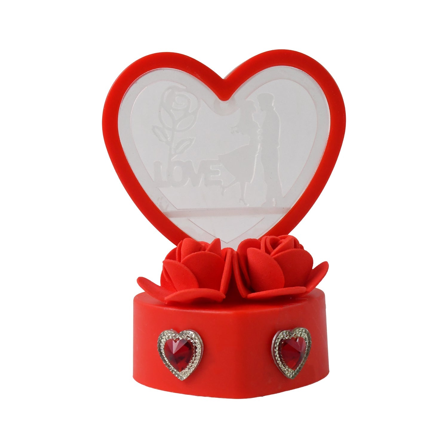 Side view of heart-shaped couple figurine decorative showpiece
