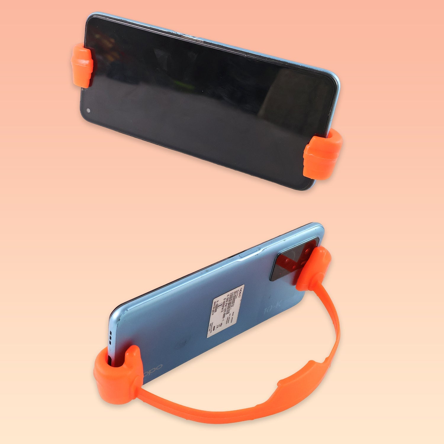 Thumb style hand mobile phone stand for adjustable viewing angles