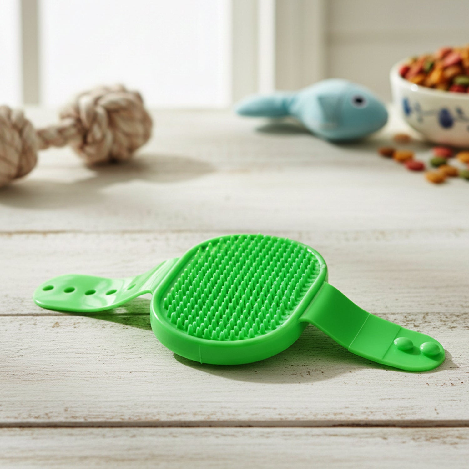 Soft bristle scrubber brush for grooming dogs and cats