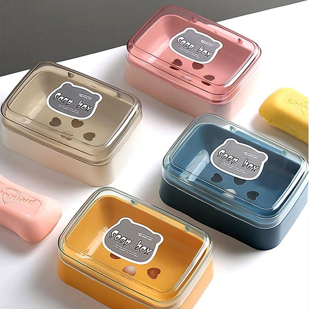 Glossy finish of the plastic self-draining soap holder on a white background.