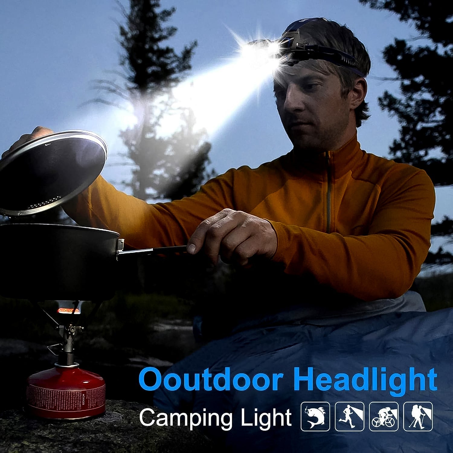Side view showing the USB charging port of the rechargeable headlamp.