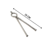 Detailed view of the 8mm thick Ganesh kitchen tongs, emphasizing durability and rust-free finish.