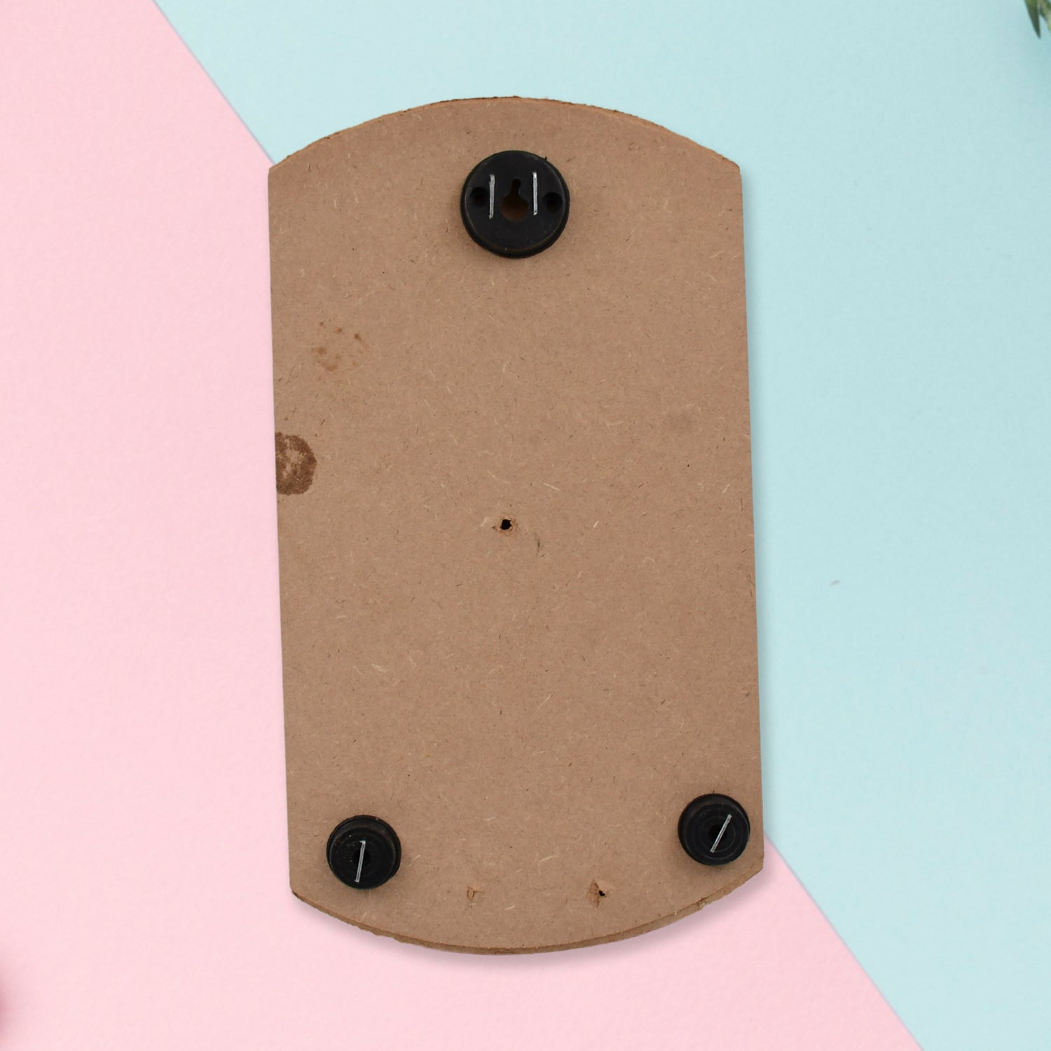 GlimmerHome wooden wall decor in a vertical design, enhancing a hallway with hooks.