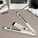 Angled perspective of the sturdy foldable tablet stand.