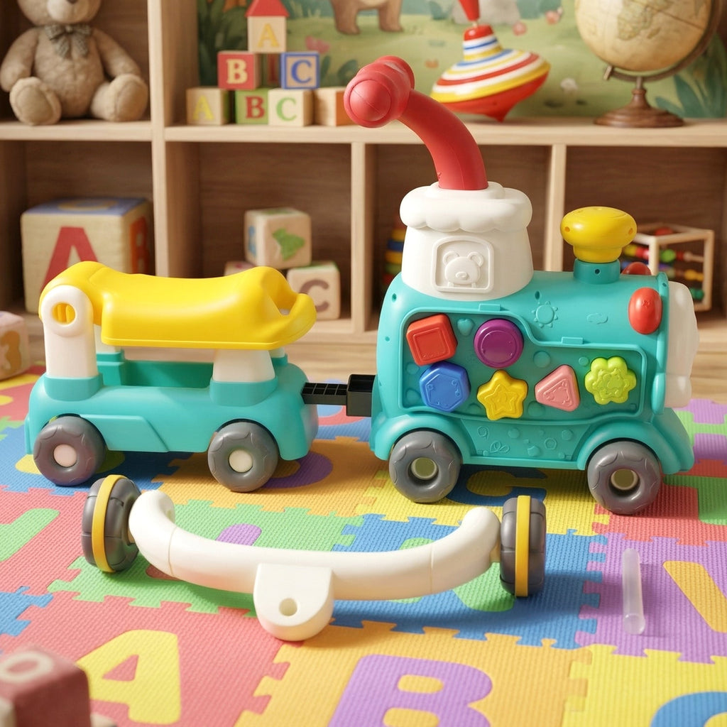 Musical baby walker with interactive features